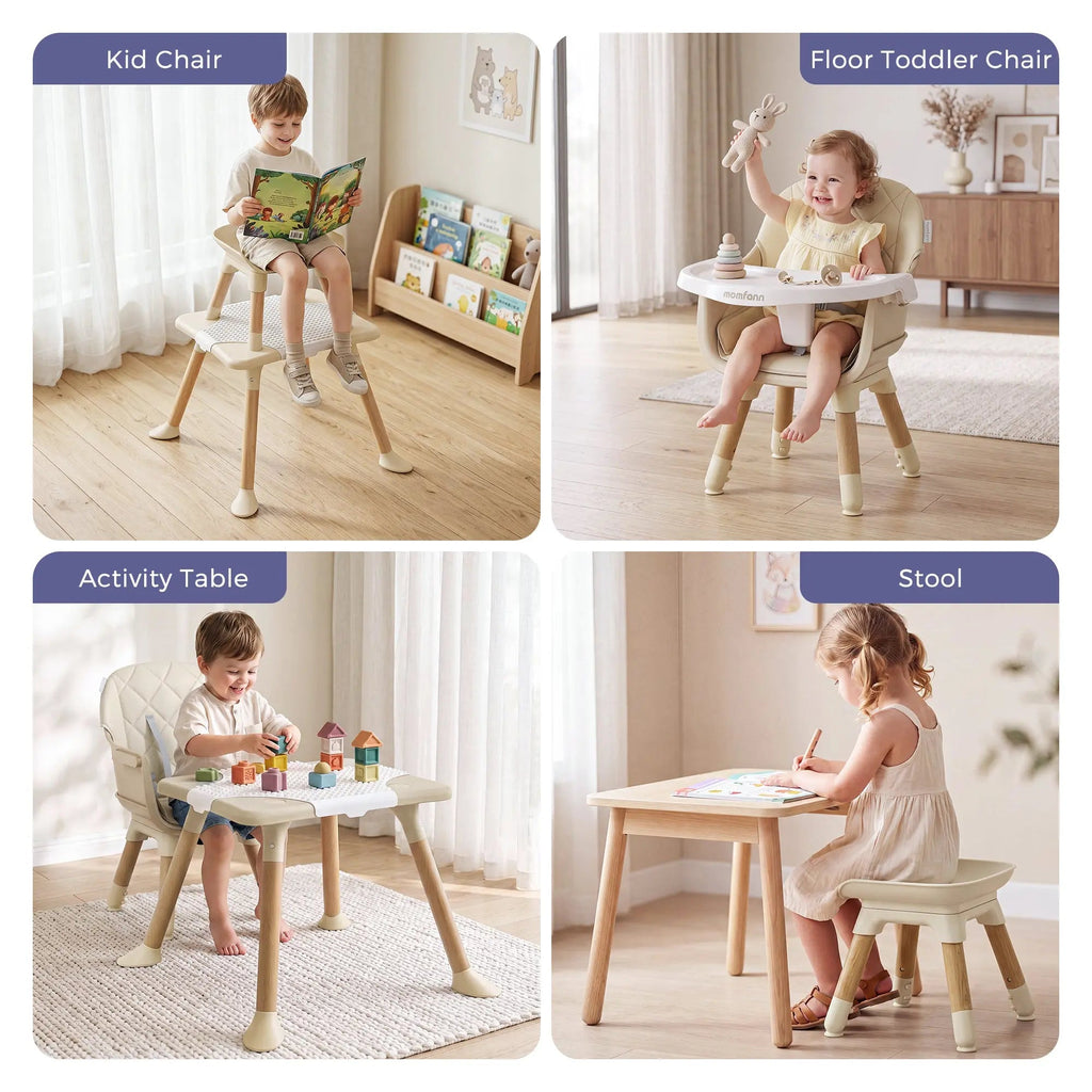 Momfann Baby High Chair with 5-Point Harness