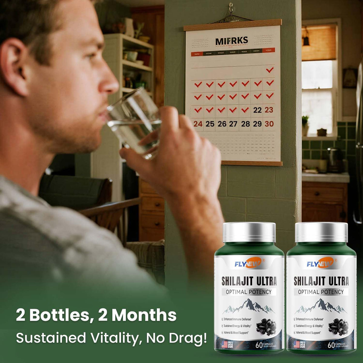 Shilajit for Men – 1,300mg with Fulvic Acid & L-Arginine | 60 Capsules