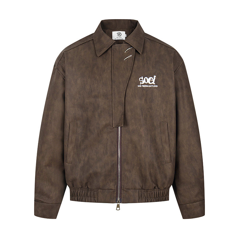 Embroidered collar jacket for men and women