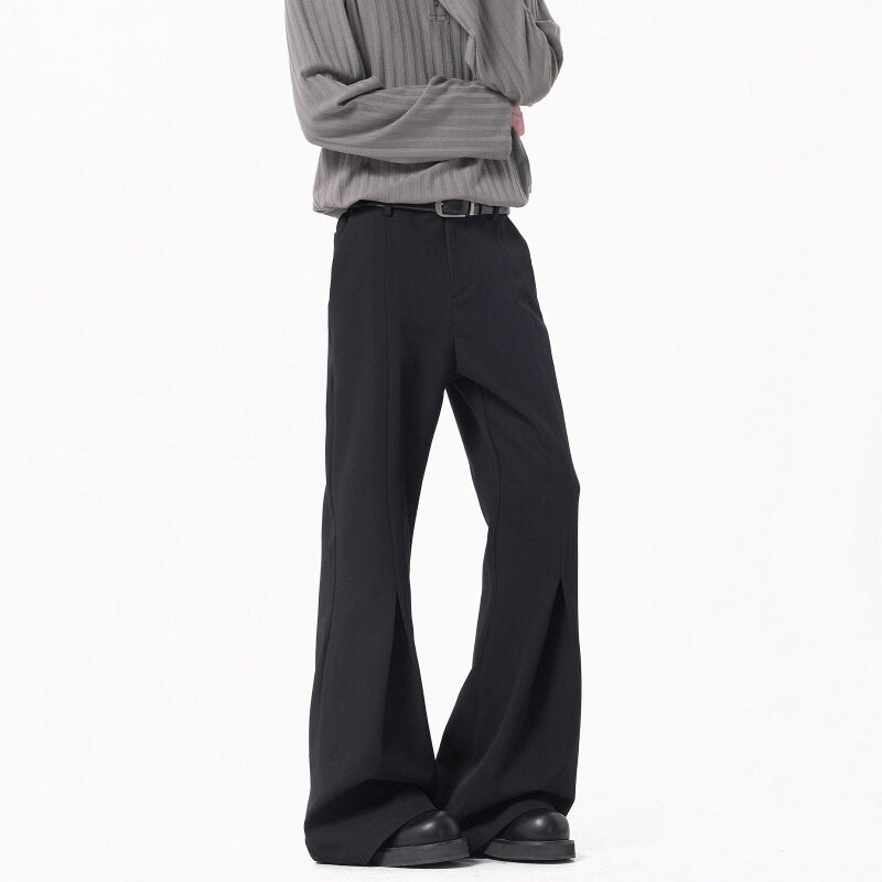 Classic Gray Pleated Trousers for Men