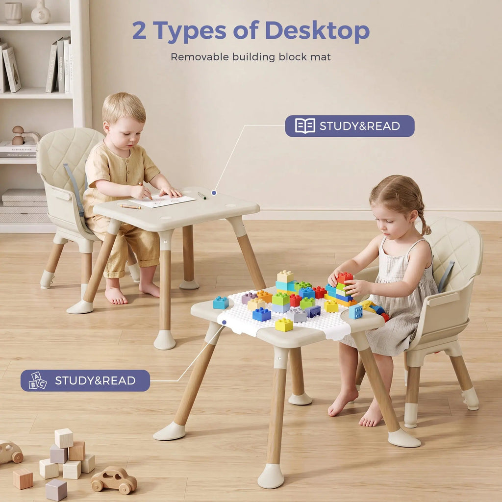 Momfann Baby High Chair with 5-Point Harness