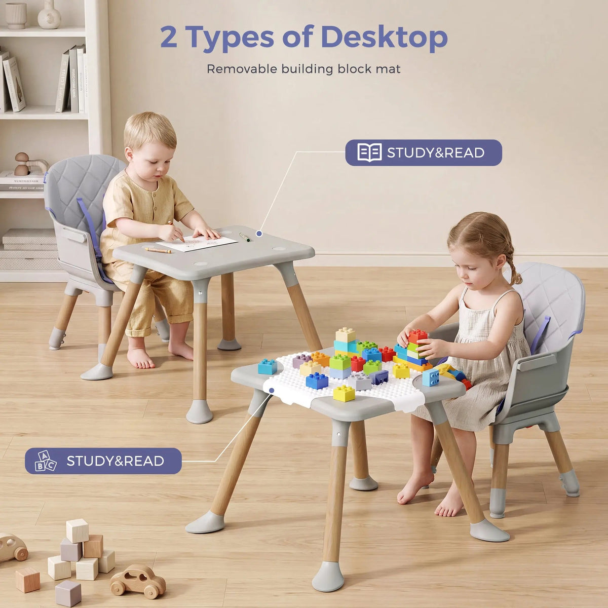 Momfann Baby High Chair with 5-Point Harness