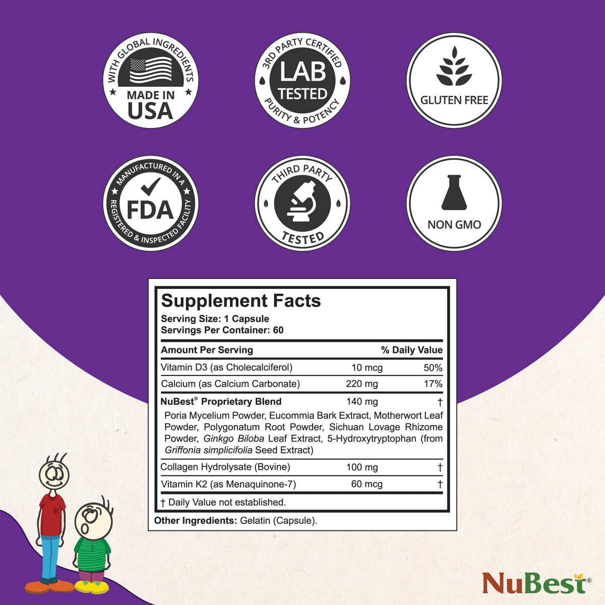 NuBest Tall 10+, Powerful Growth Support for Teens - 60 Capsules