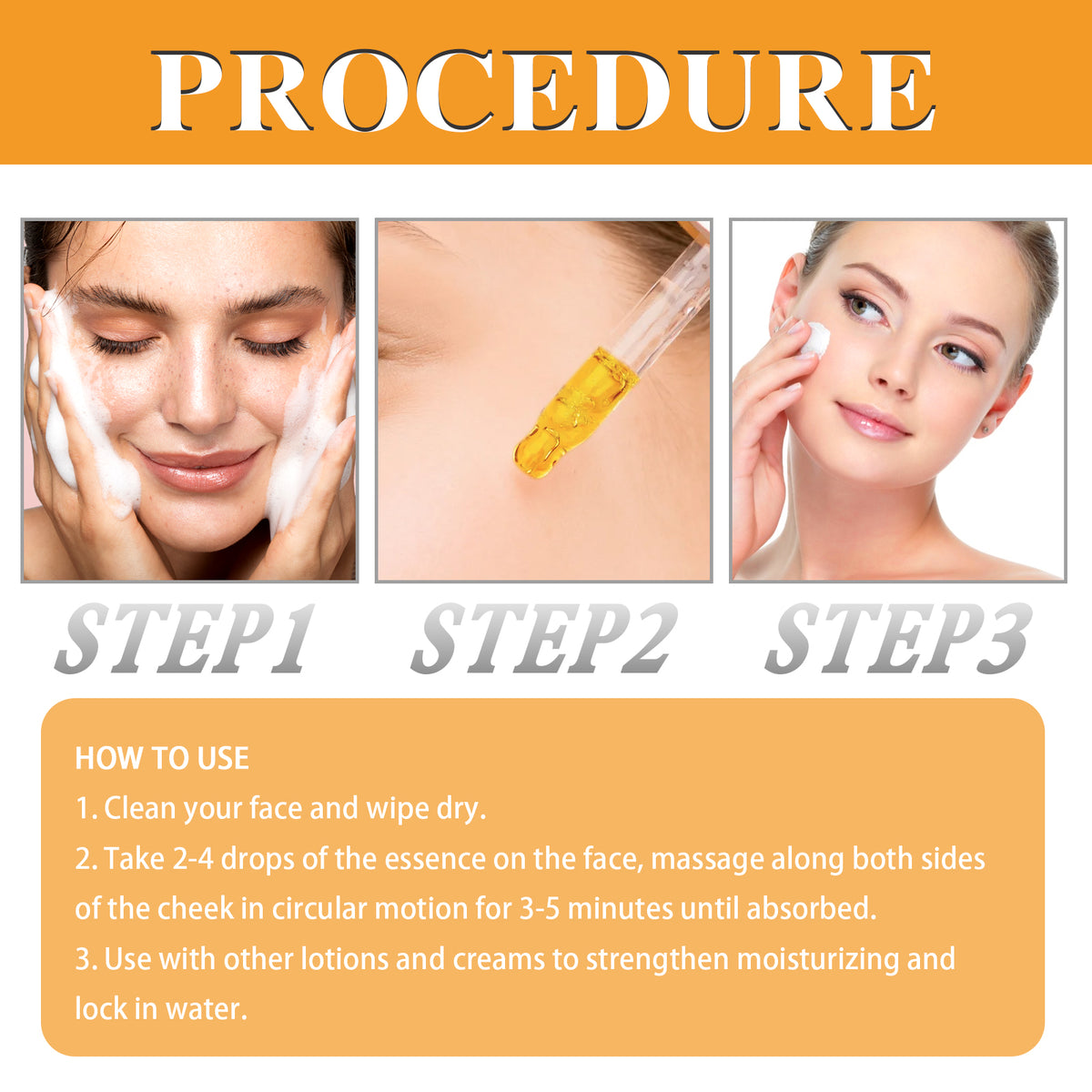 OUHOE Vitamin C Essence, Moisturizing And Brightening Skin Firming And Reducing Fine Lines Essence