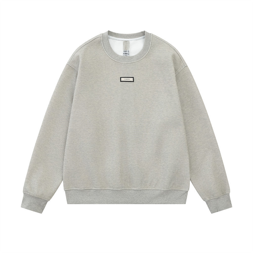 Splicing round neck hoodie for men