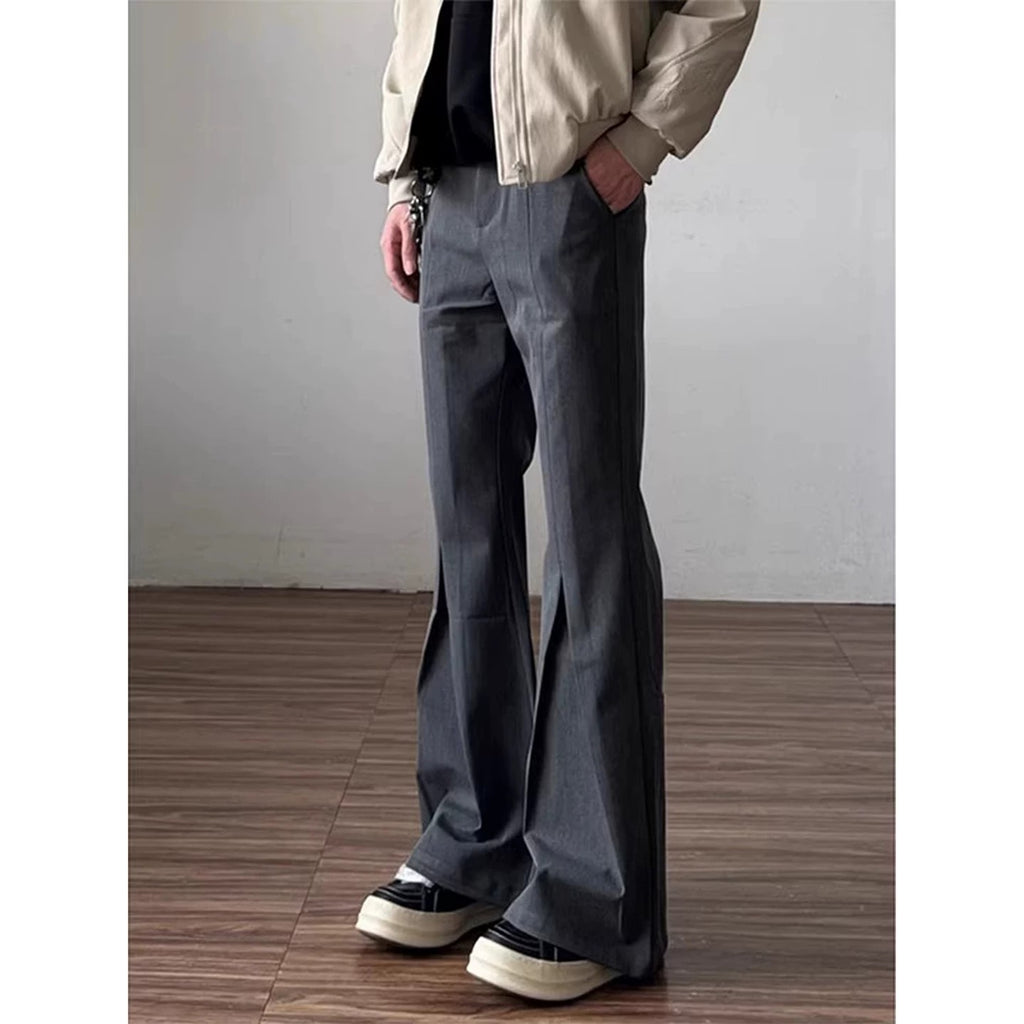 Classic Gray Pleated Trousers for Men
