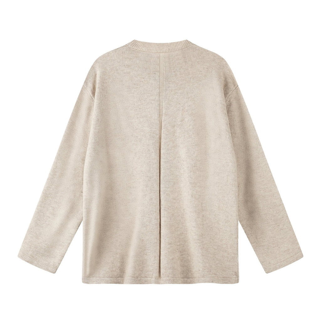 Crewneck Sweater Men Cleanfit Henley Knitwear