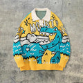 Dinosaur long sleeved loose sweater for men