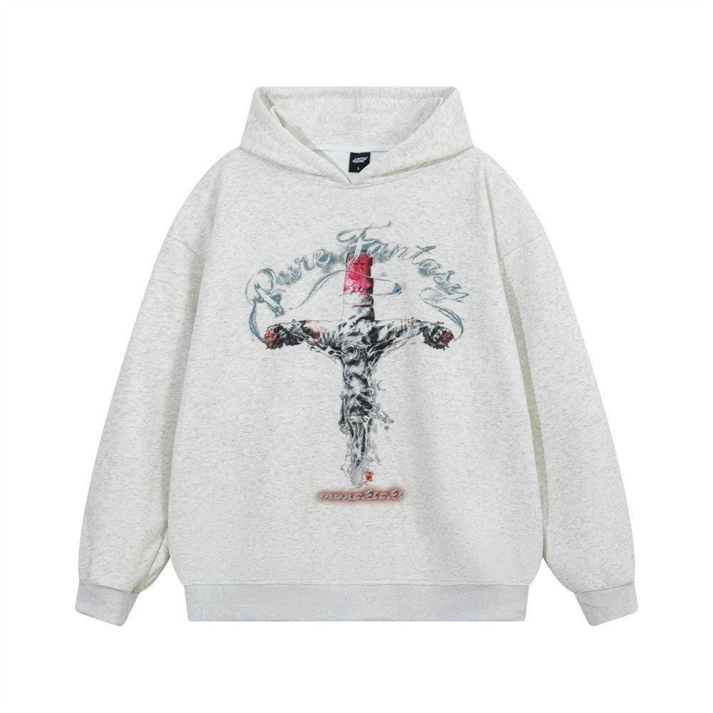 Printed hooded sweatshirt for men