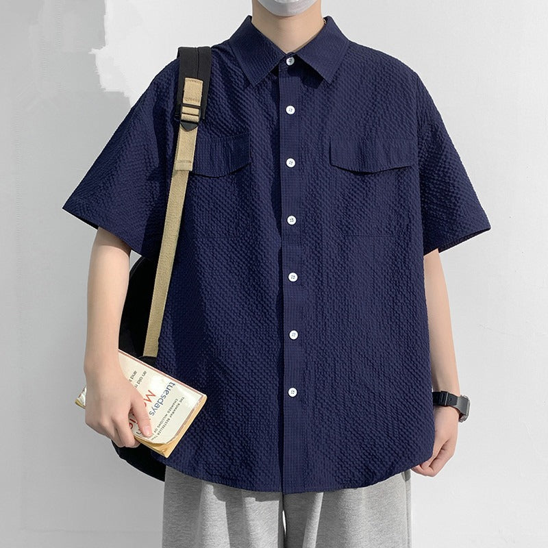 plus size  lightweight short sleeve shirt for men