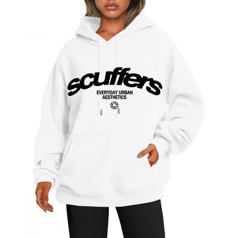 Oversized Shoulder Casual Hooded Sweatshirt for Men and Women