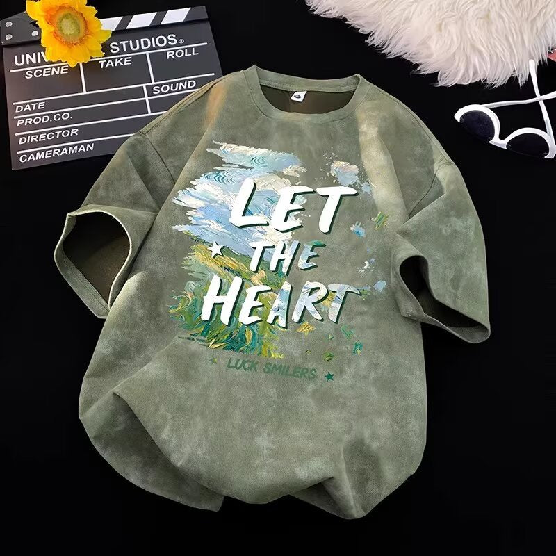 Dye Print Short Sleeve T-Shirt for Men