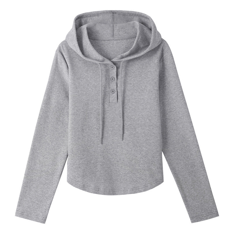 Long sleeved women's hooded T-shirt for women