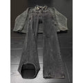 Diagonal Cut Flared Denim Pants for Men