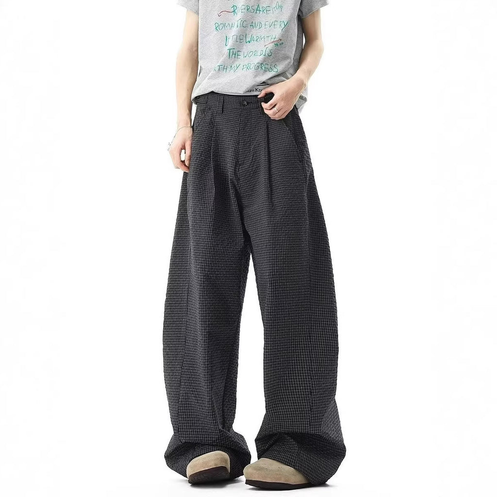 Classic Black Plaid Casual Pants for Men and Women