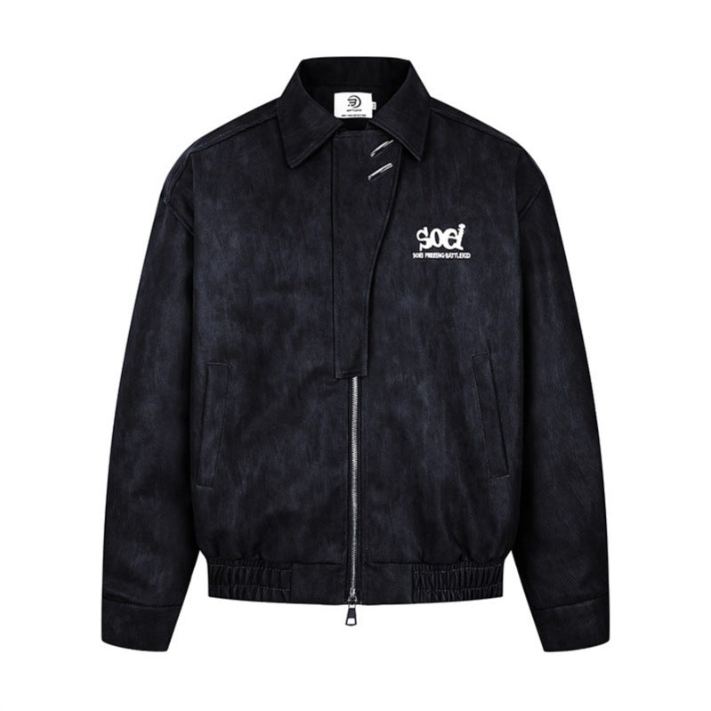 Embroidered collar jacket for men and women
