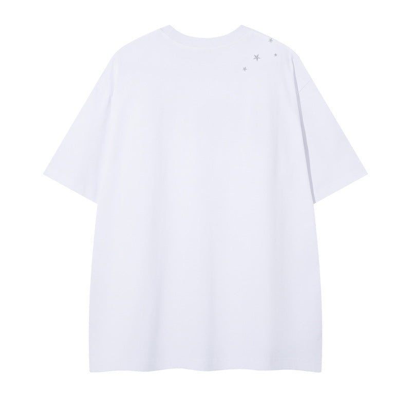 Embroidery Short Sleeve T-Shirt Men