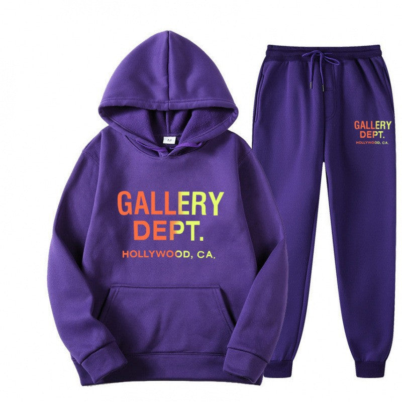 Print Hoodie Set for Men and Women