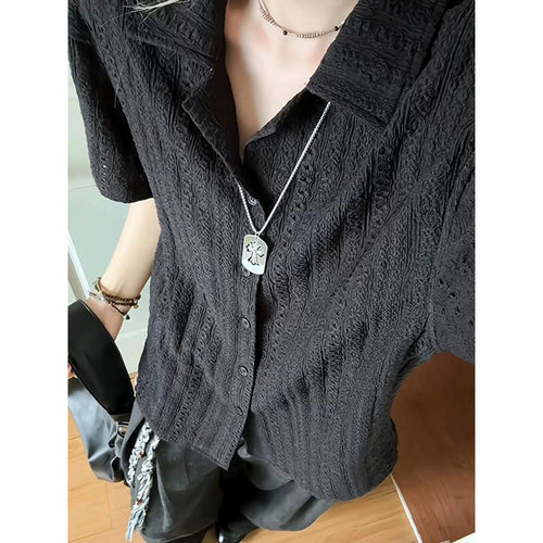 carved short sleeve shirt for men and women
