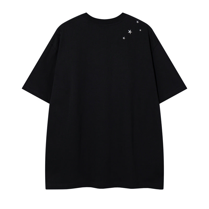 Embroidery Short Sleeve T-Shirt Men