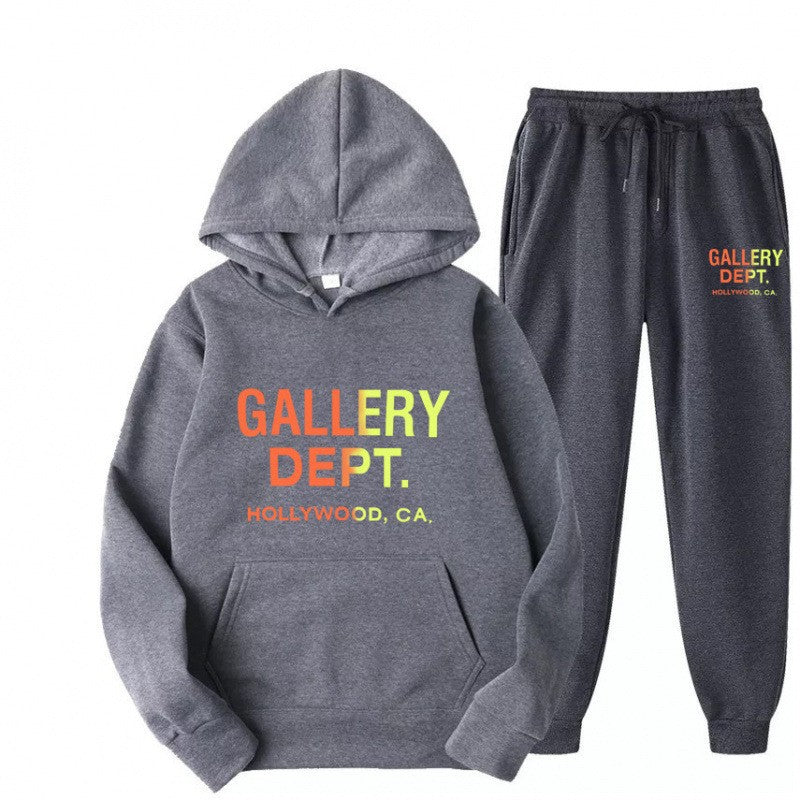Print Hoodie Set for Men and Women