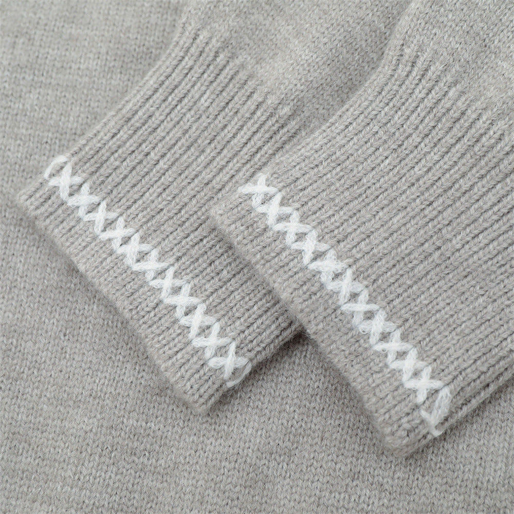 Loose round neck sweater for men