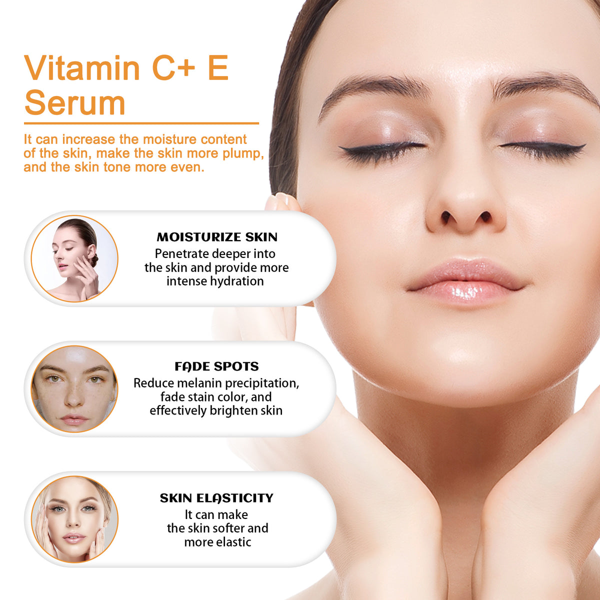 EELHOE Vitamin C+E Essence Reduces Fine Lines, Hydrates, Brightening, And Restores Dark Skin