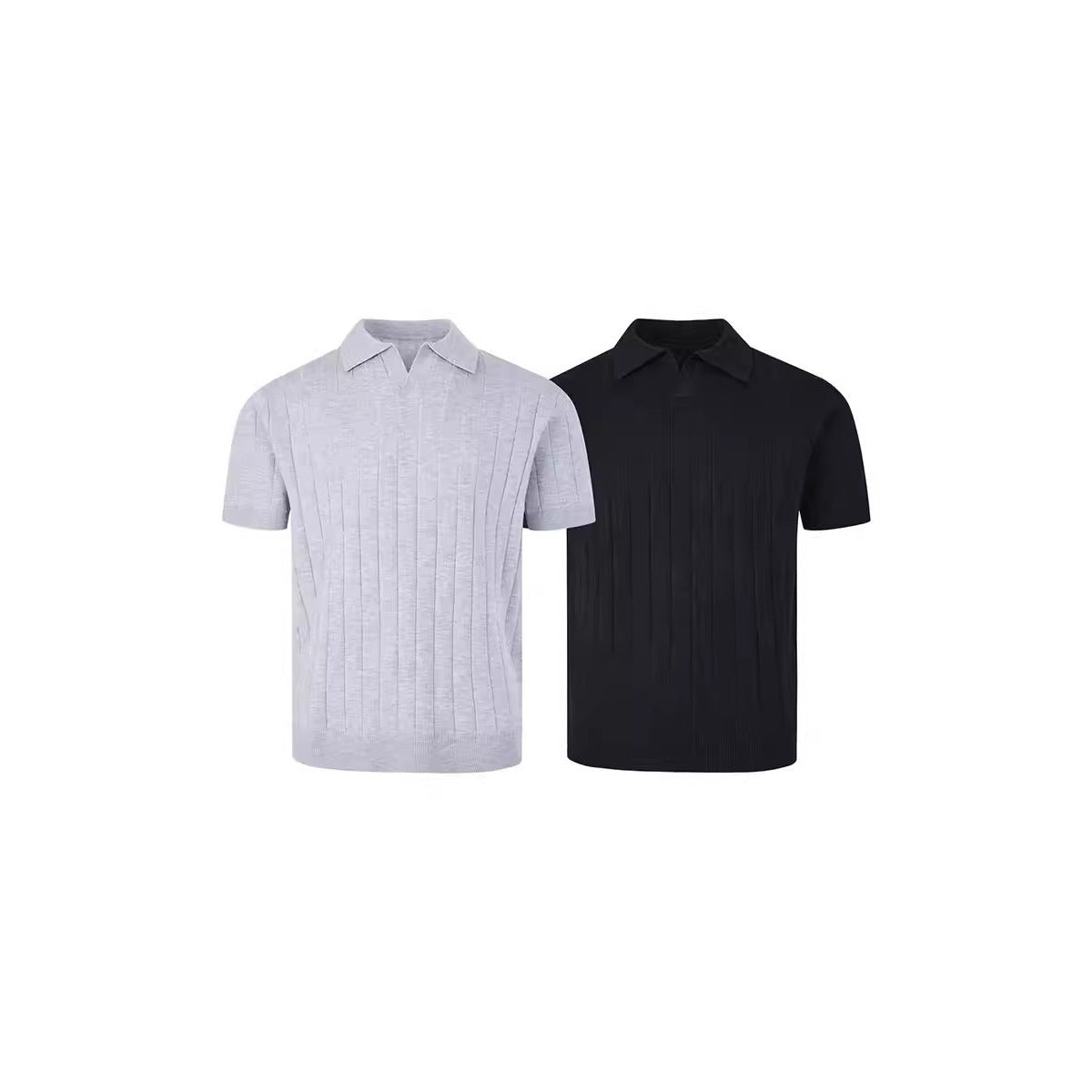 Casual Knit Short Sleeve Polo Shirt Men