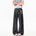 Gray Charcoal Black Wide-Leg Jeans Men