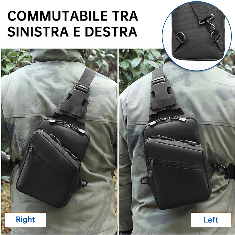 Tactical Pistol Transport Bag with Holster, Concealed Carry Crossbody Sling Bag for Handgun, EDC Chest Pack for Outdoor & Range