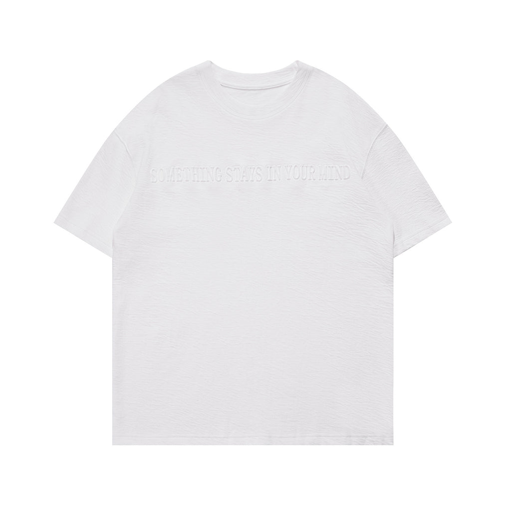 Letter embossed loose short sleeved men