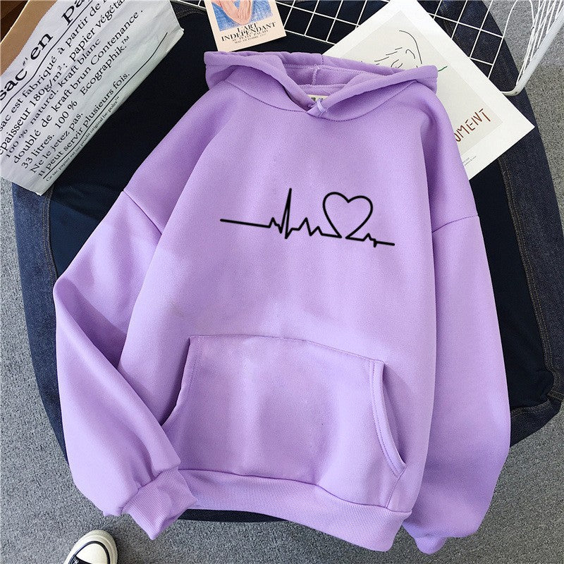 Sporty Warm Loose Hooded Sweatshirt for Men and Women