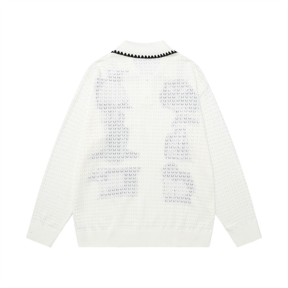 Cartoon collar pullover sweater for men