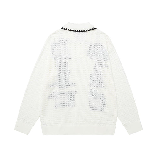 Cartoon collar pullover sweater for men