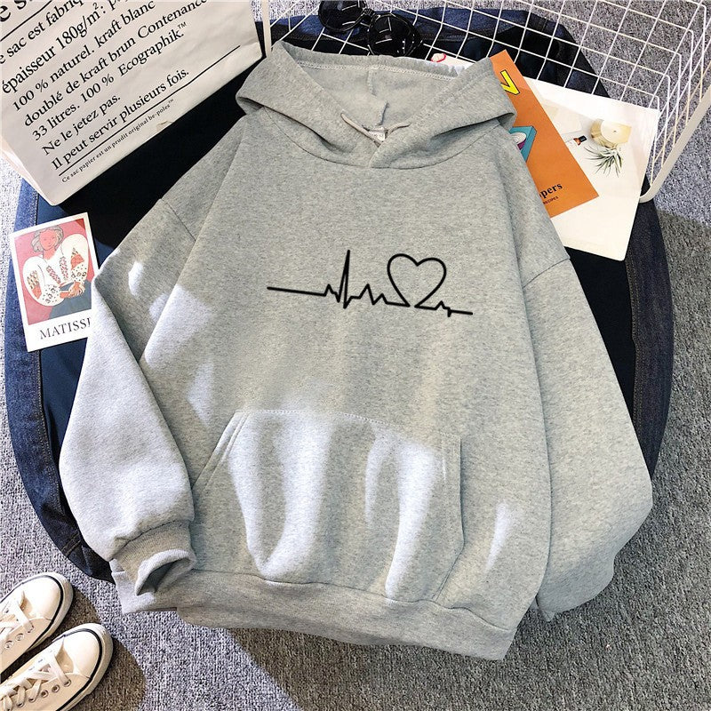 Sporty Warm Loose Hooded Sweatshirt for Men and Women