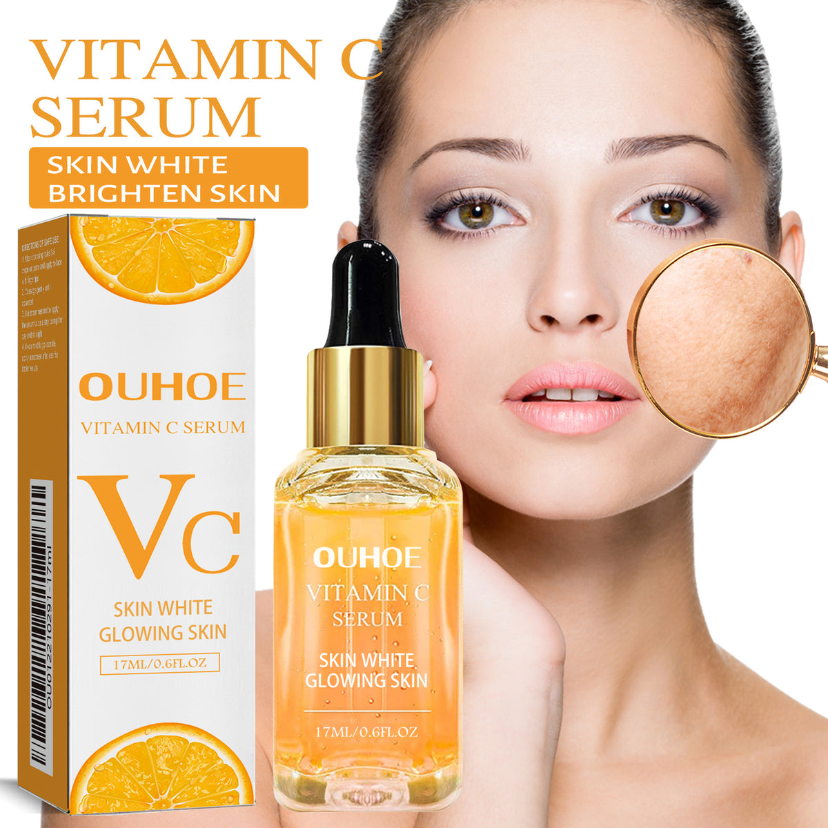 OUHOE Vitamin C Essence, Moisturizing And Brightening Skin Firming And Reducing Fine Lines Essence