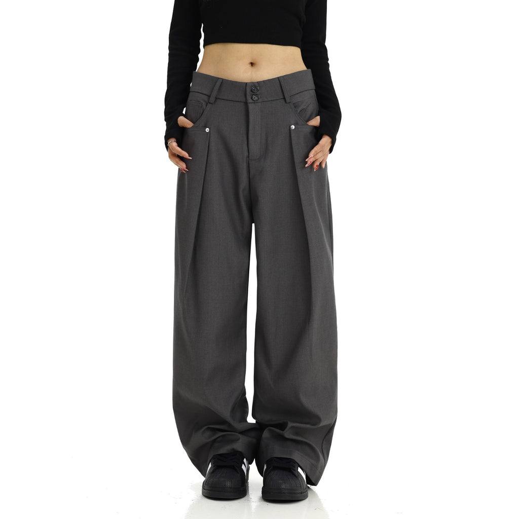 Pleated Wide-Leg Trousers for Men and Women