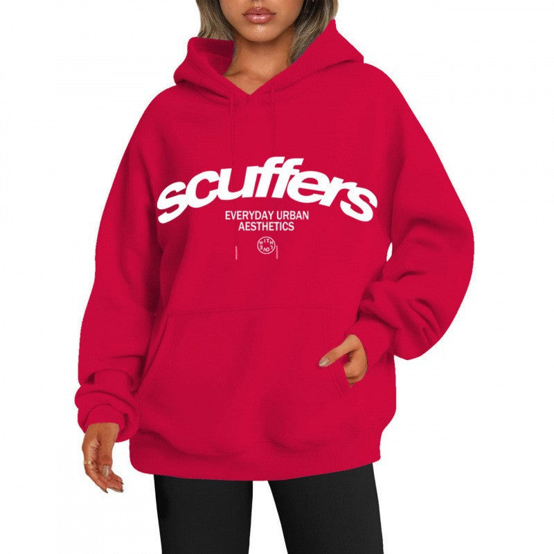 Oversized Shoulder Casual Hooded Sweatshirt for Men and Women