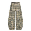 Plaid wide leg pants for men