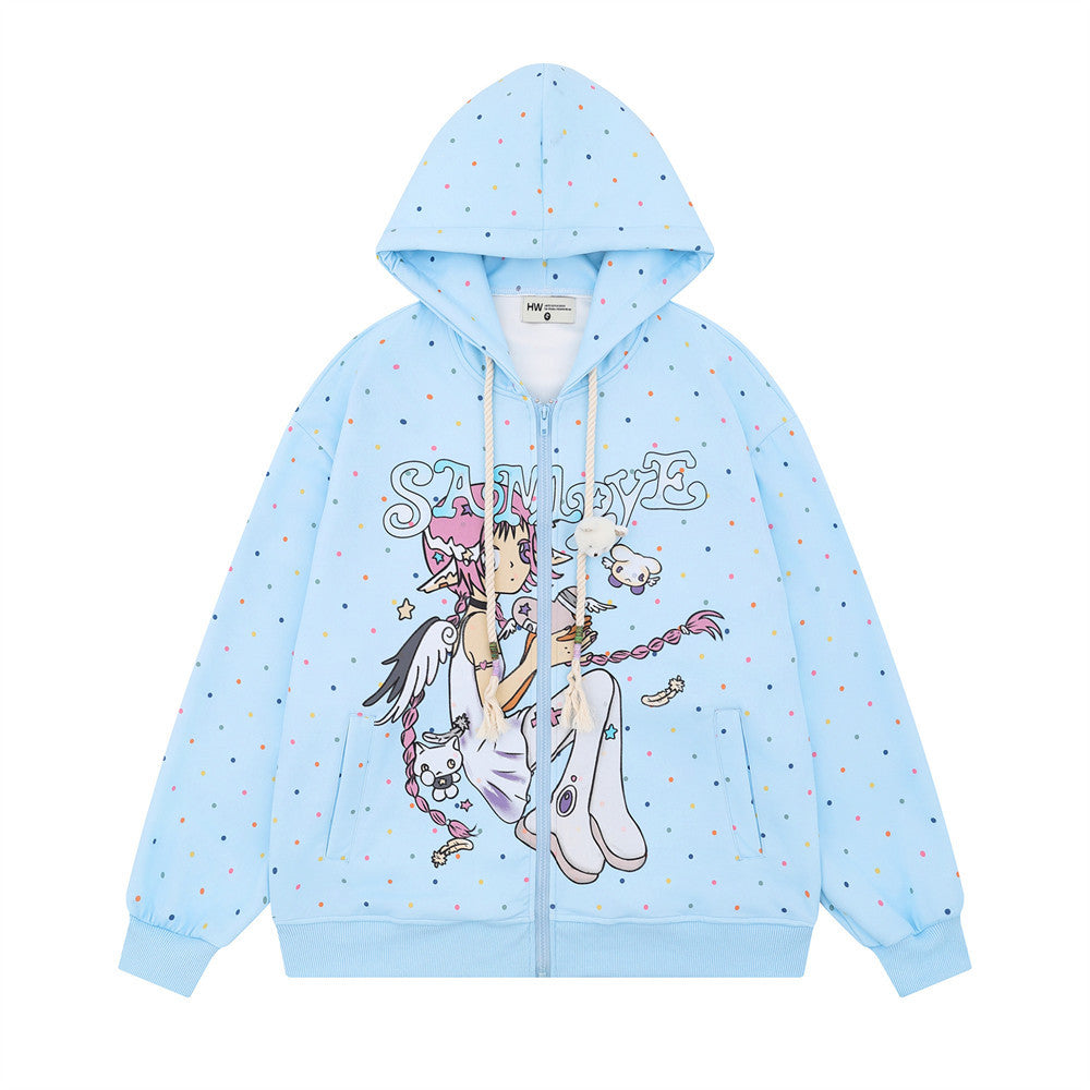 Full printed cardigan sweatshirt for men