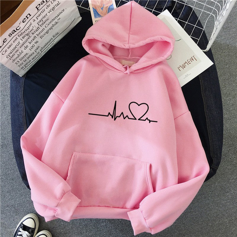 Sporty Warm Loose Hooded Sweatshirt for Men and Women