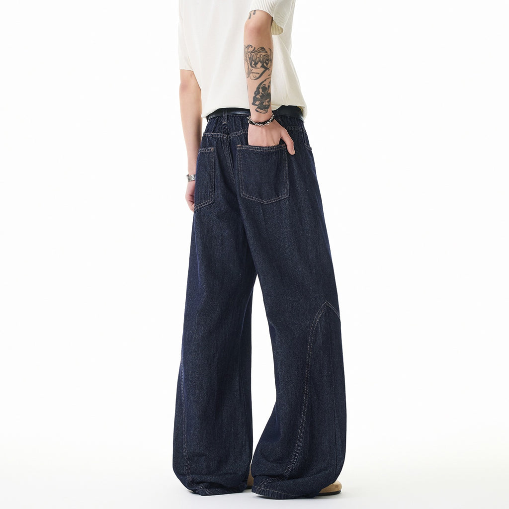 Gray Charcoal Black Wide-Leg Jeans Men