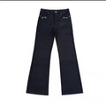 Retro Black Flared Jeans for Men Casual Pants