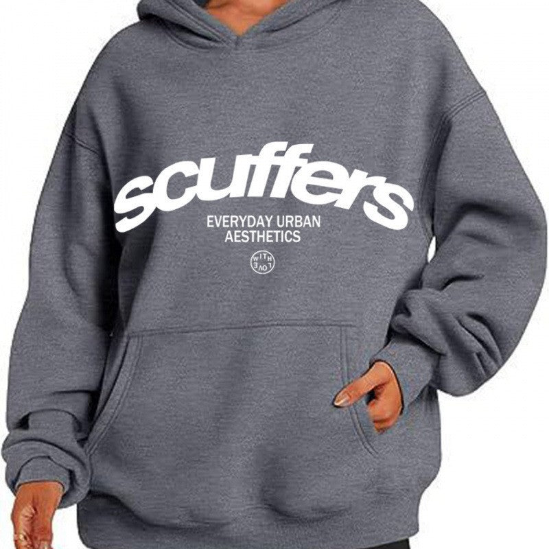 Oversized Shoulder Casual Hooded Sweatshirt for Men and Women