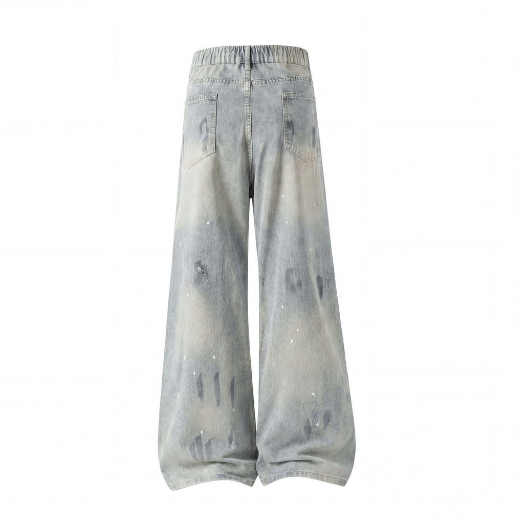 Lightweight Paint Splatter Ripped Jeans for Men