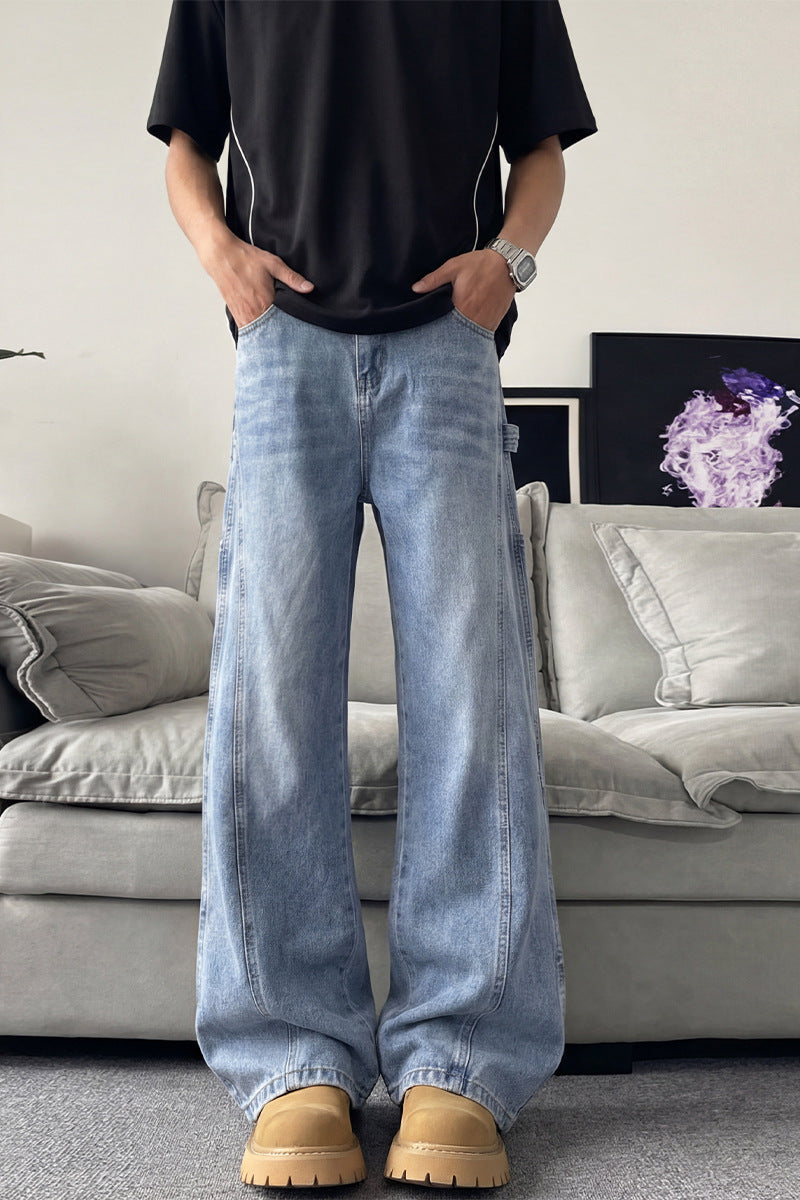 Wide Leg Denim Pants for Men