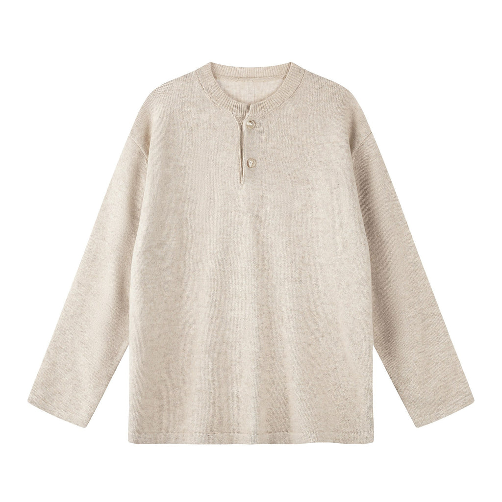 Crewneck Sweater Men Cleanfit Henley Knitwear