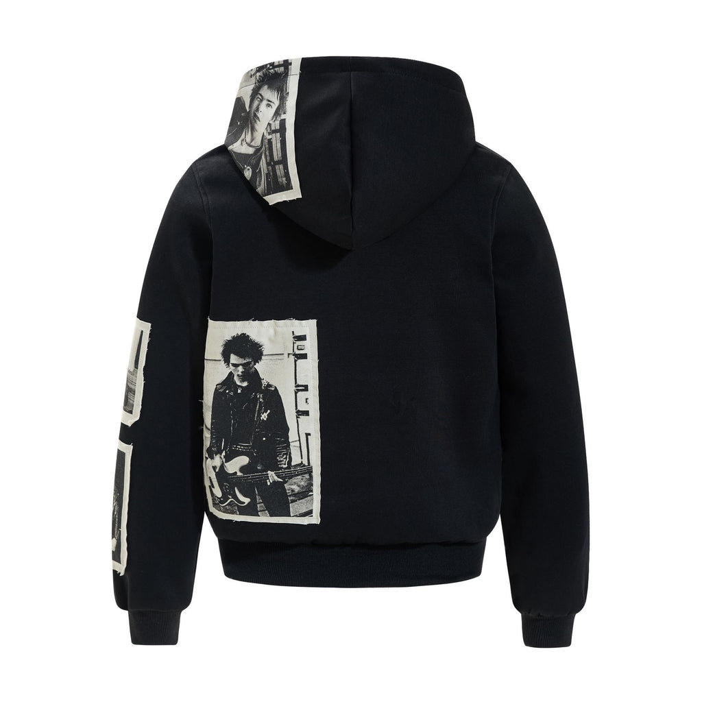 Zipper sweatshirt for men with adhesive tape