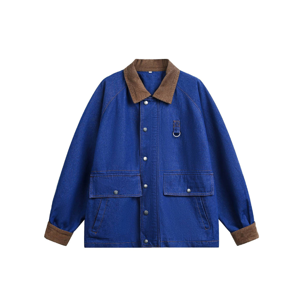 Loose Corduroy Collar Workwear Denim Jacket for Men
