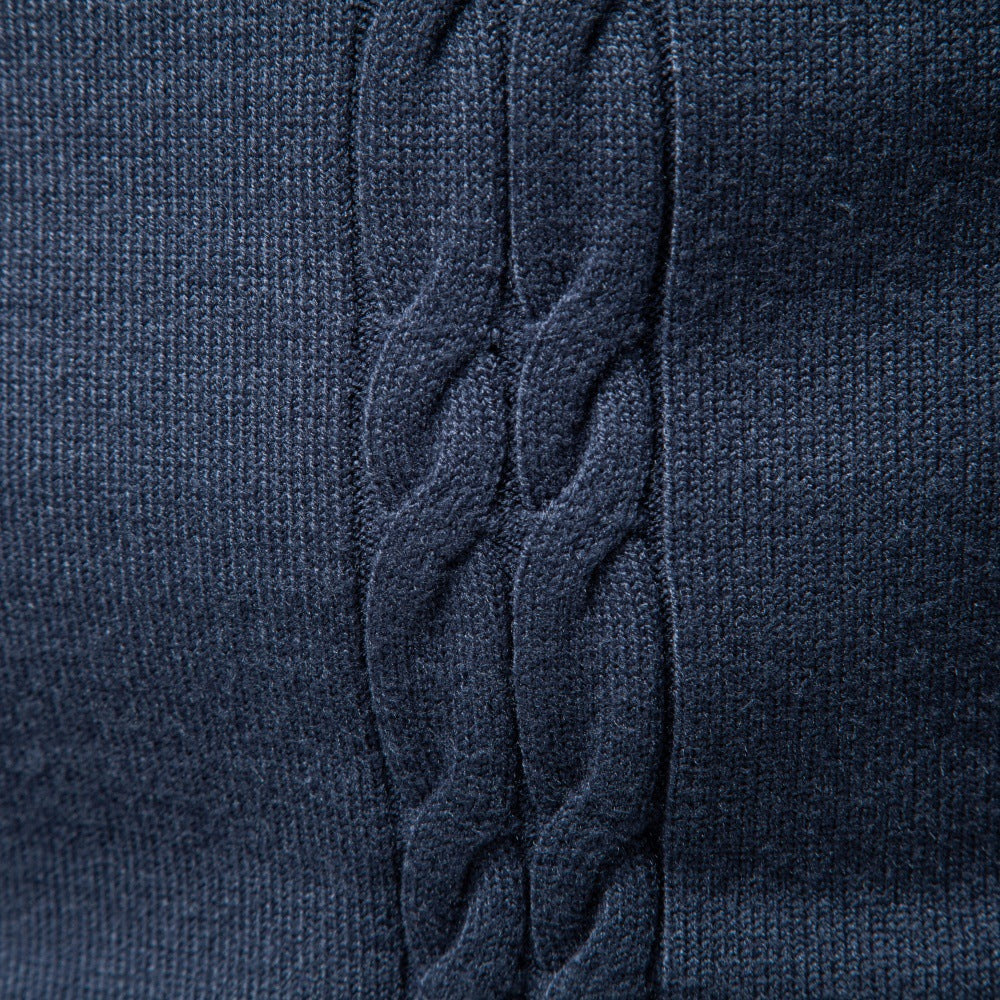 Solid color high neck pullover sweater for men